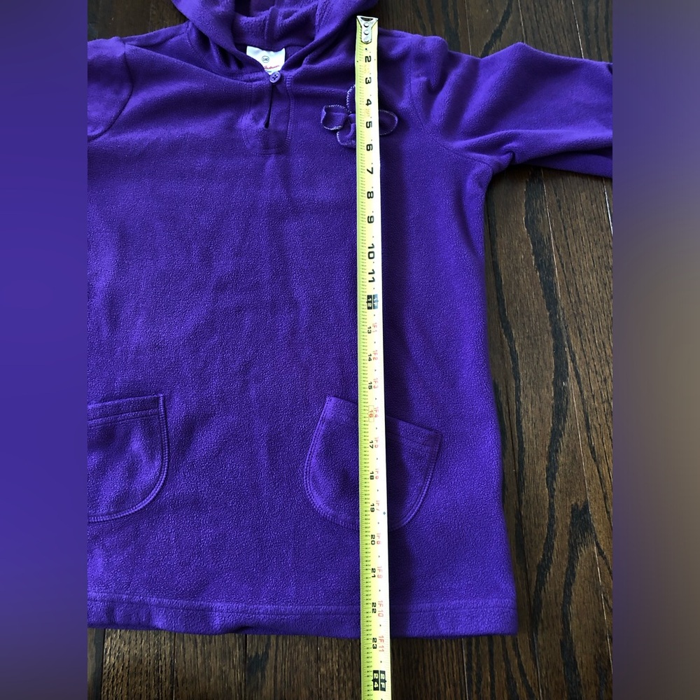 Hanna Andersson Girls 10 Purple Oversized Fleece Hooded Sweatshirt w/Pockets - Picture 9 of 11